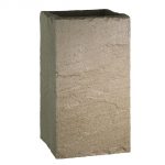 STONE LOOK TALL SQUARE PLASTIC PLANTER SANDSTONE