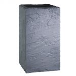 STONE LOOK TALL SQUARE PLASTIC PLANTER slate