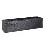 Stone look trough plastic planter BLACK