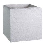 CUBE PLASTIC PLANTER WHITE MARBLE